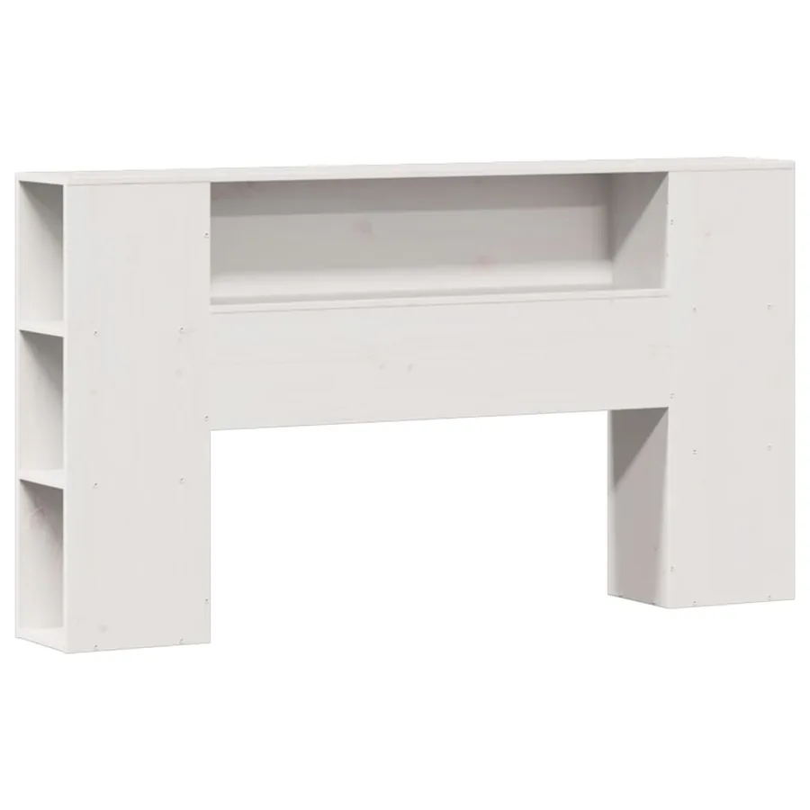 Lit bibliothèque sans matelas blanc 160x200 cm bois pin massif - 7