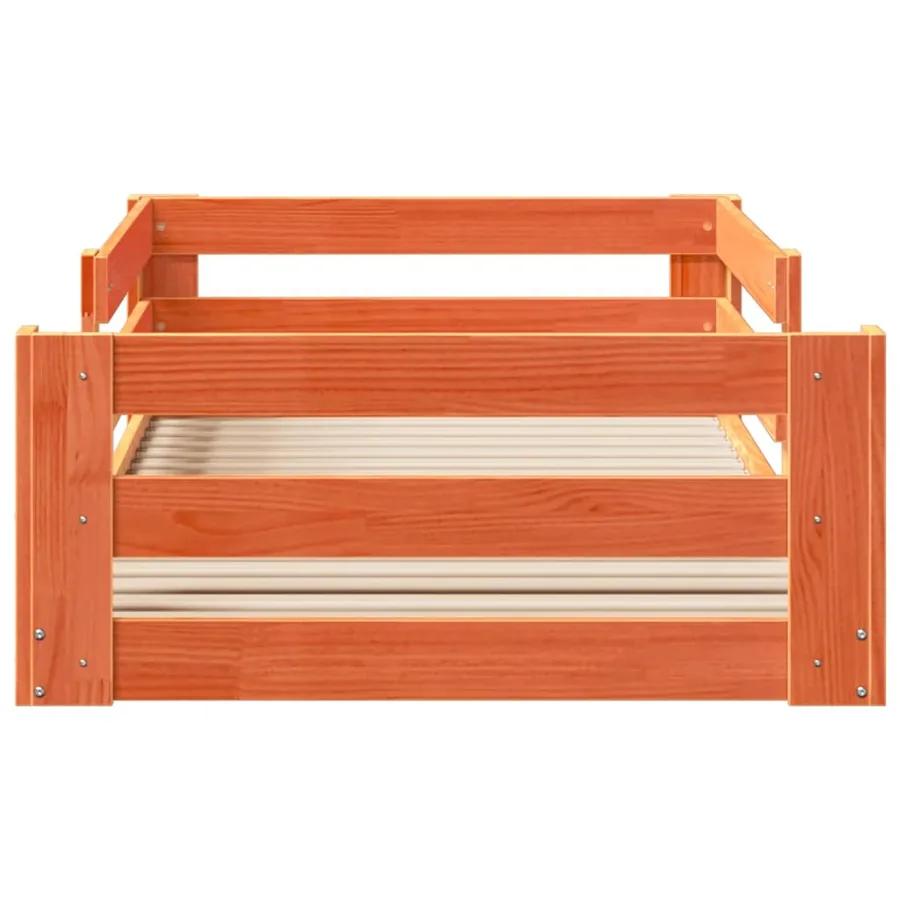 Cadre de lit sans matelas cire marron 90x200 cm bois pin massif - 4