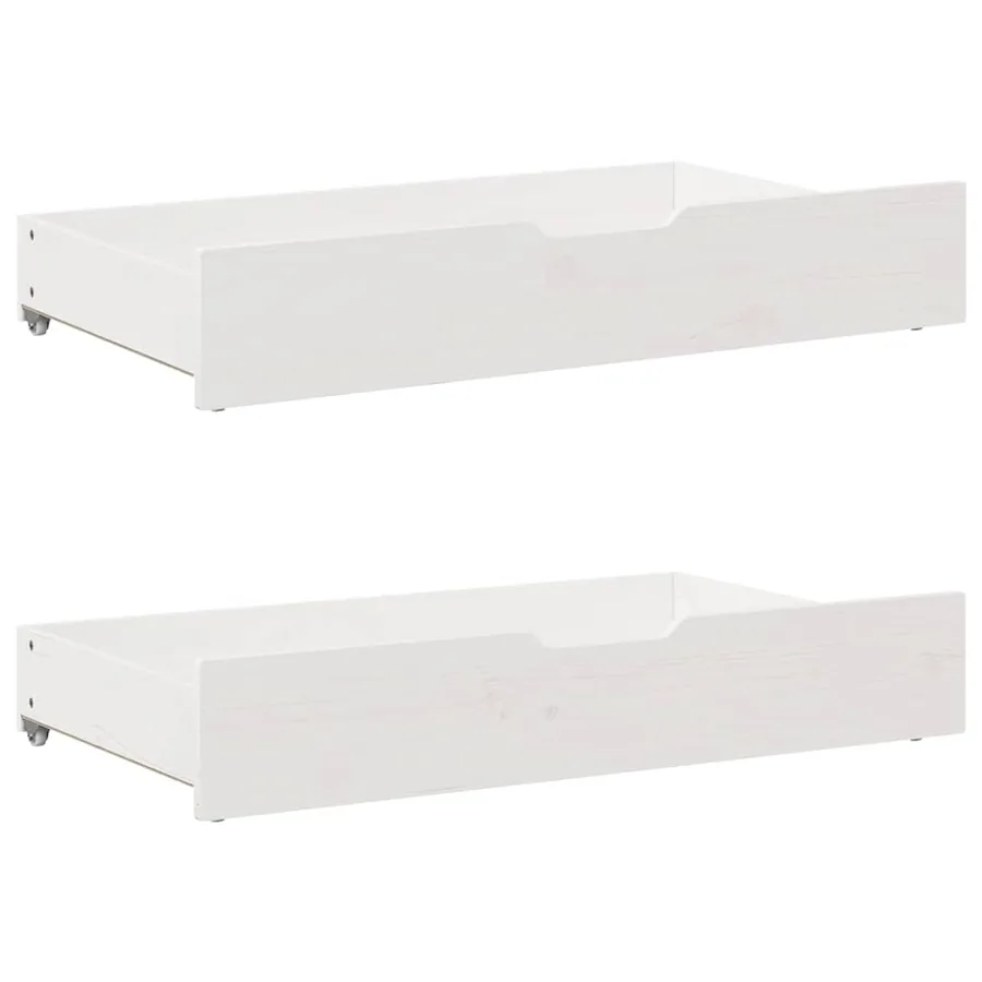 Lit bibliothèque sans matelas blanc 90x190cm bois de pin massif - 8