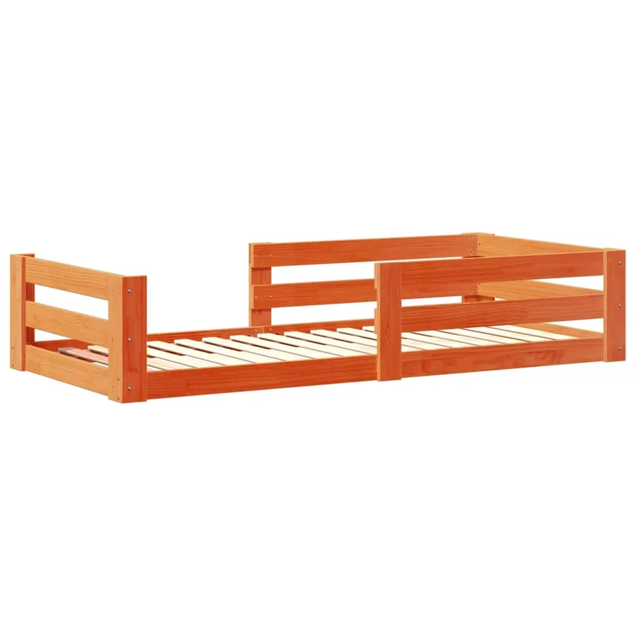 Cadre de lit sans matelas cire marron 90x190 cm bois pin massif - 3