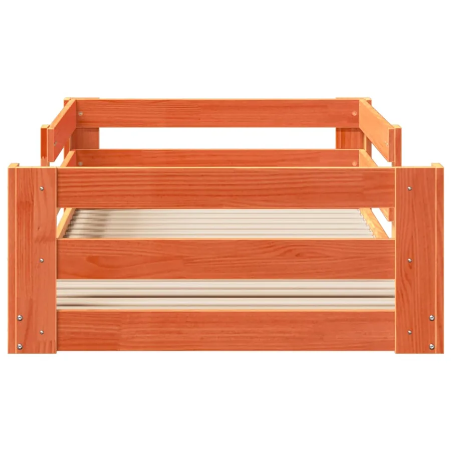 Cadre de lit sans matelas cire marron 90x190 cm bois pin massif - 4