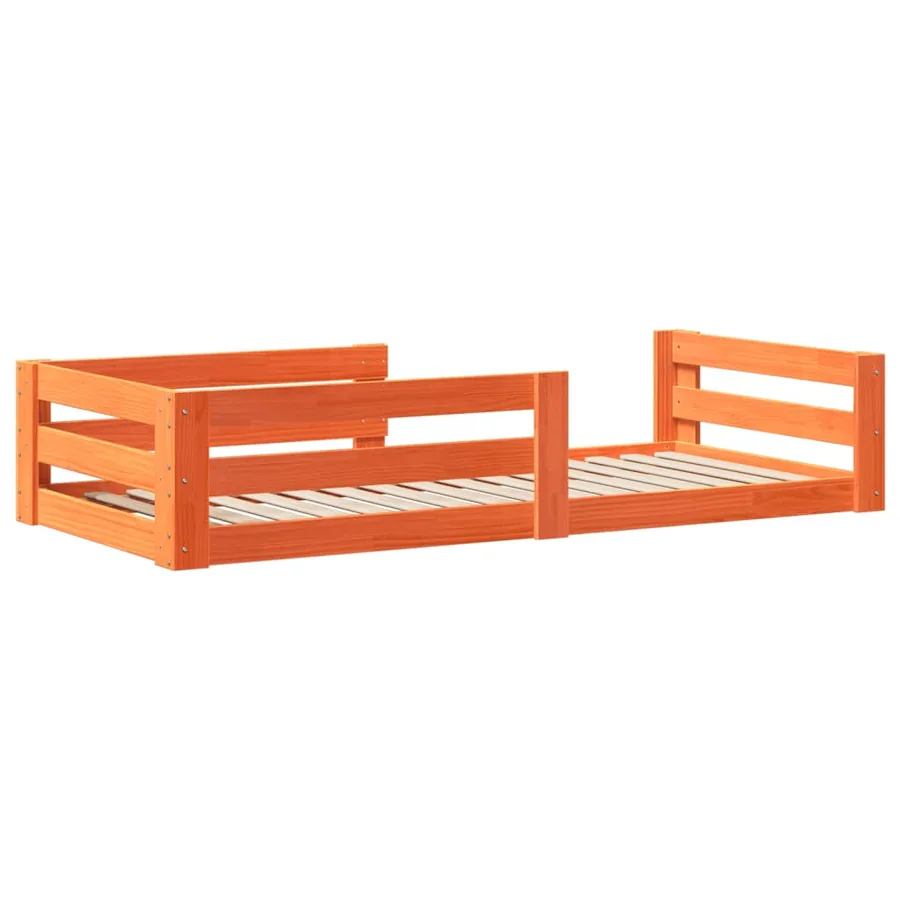 Cadre de lit sans matelas cire marron 90x190 cm bois pin massif - 6