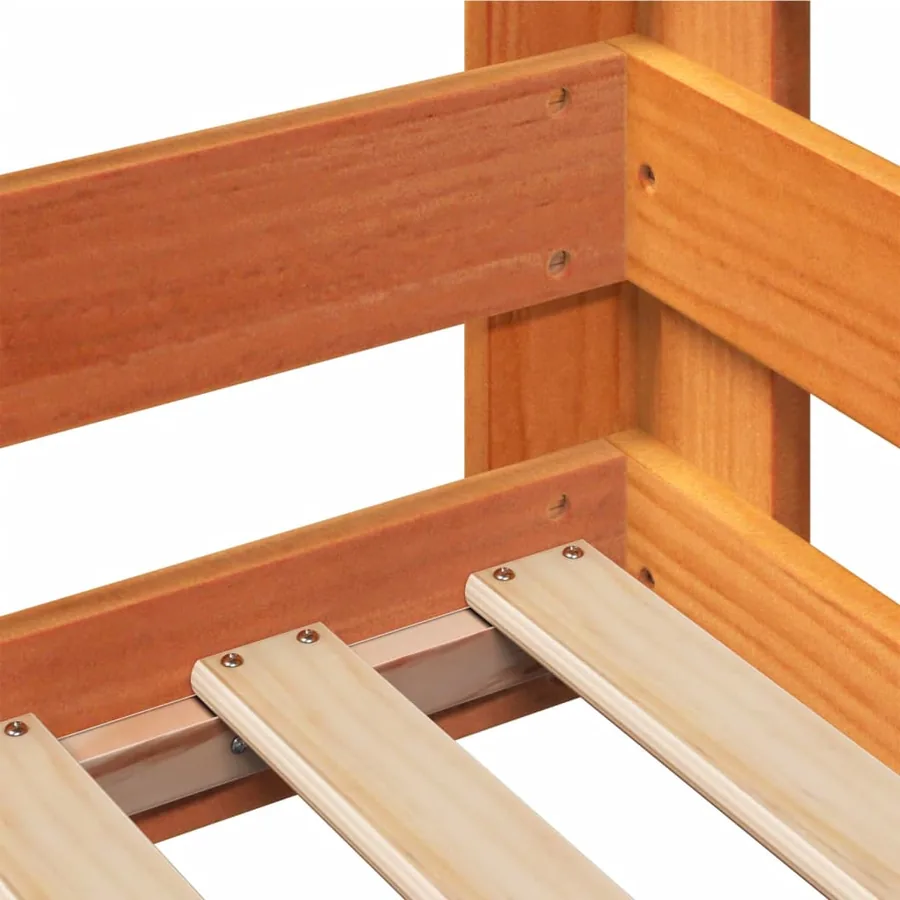Cadre de lit sans matelas cire marron 90x190 cm bois pin massif - 7