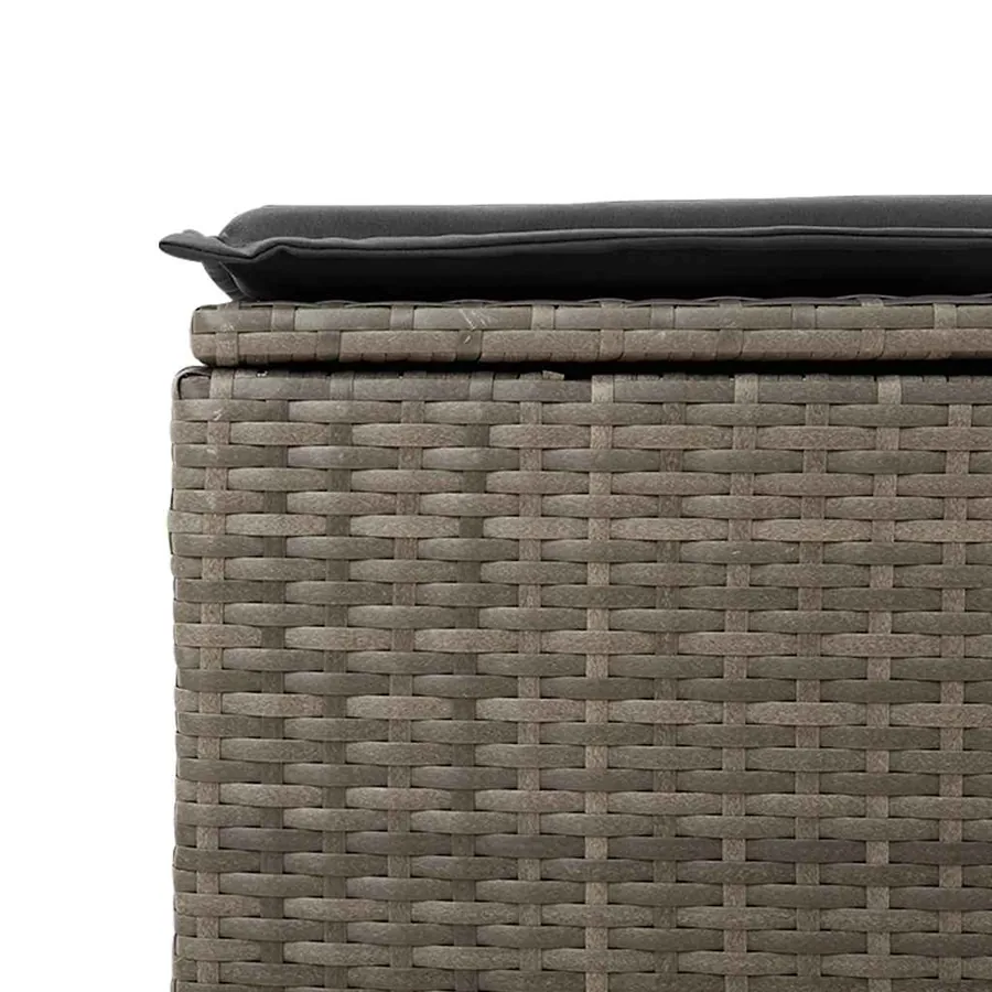 Salon de jardin avec coussins 9 pcs gris résine tressée acacia - 16