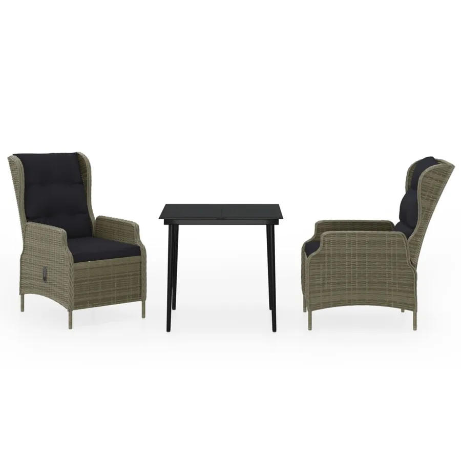 Ensemble à manger de jardin 3 pcs Marron - 2