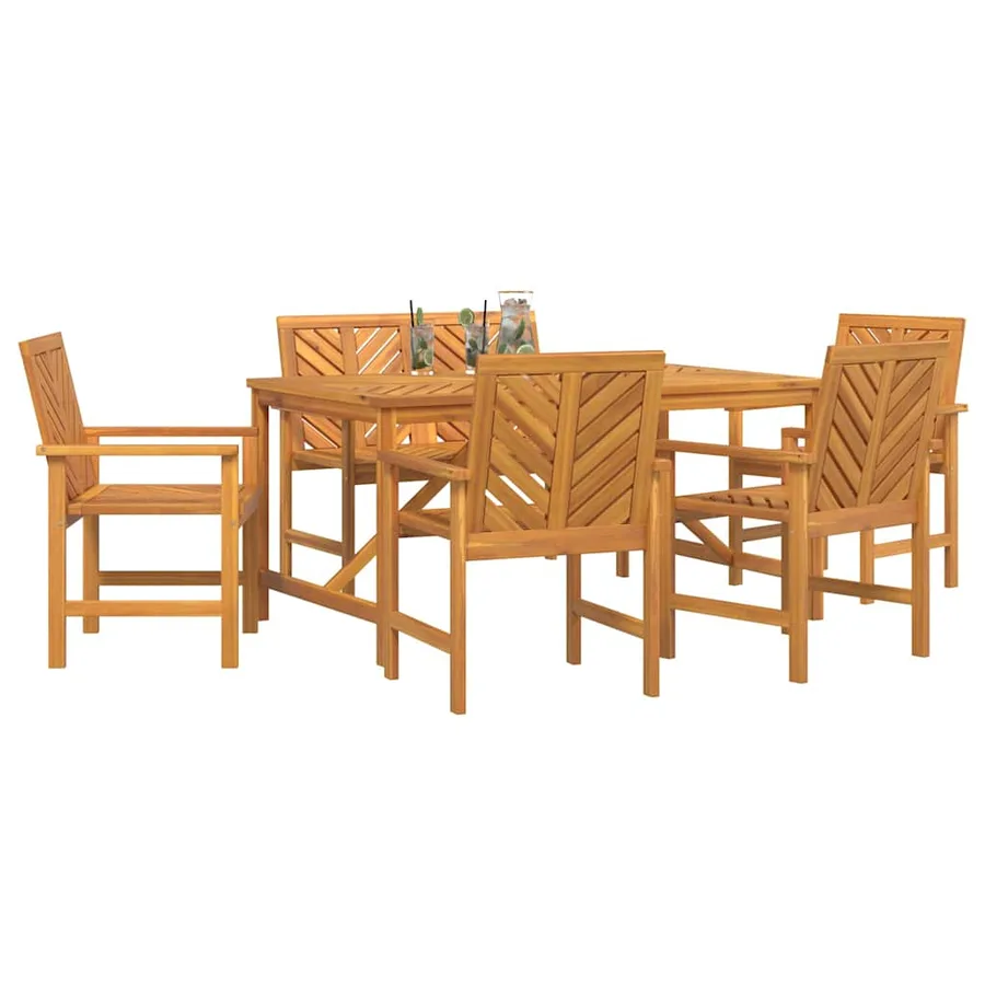Ensemble de salle à manger pour jardin 6 pc Marron - 3