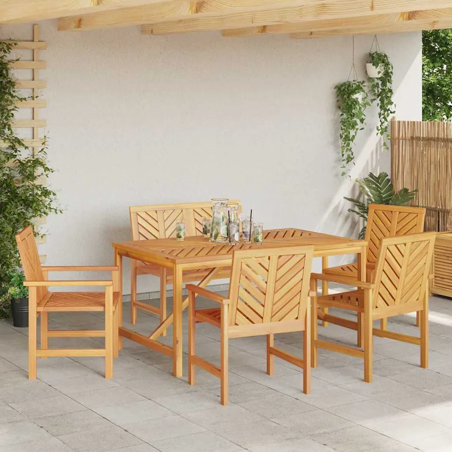 6 pc Garden dining set Brown - 4