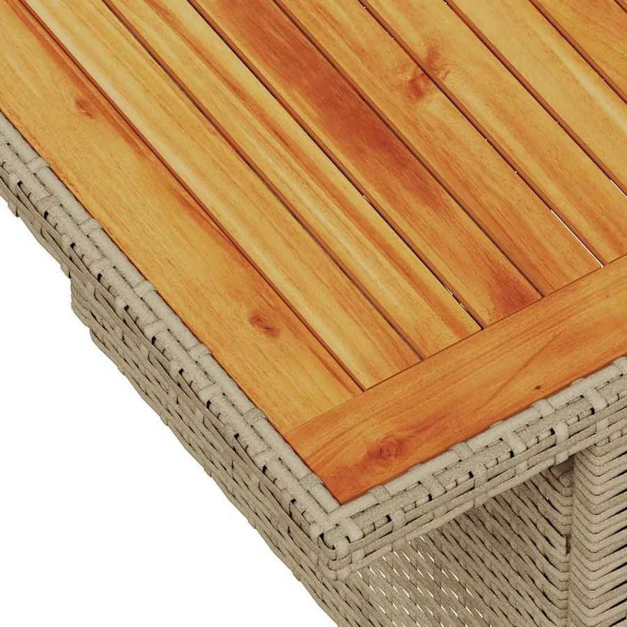Salon de jardin avec coussins 7 pcs beige résine tressée acacia - 13