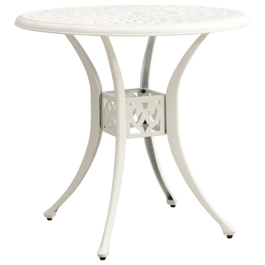 Garden table White 78x78x72 cm Cast aluminium