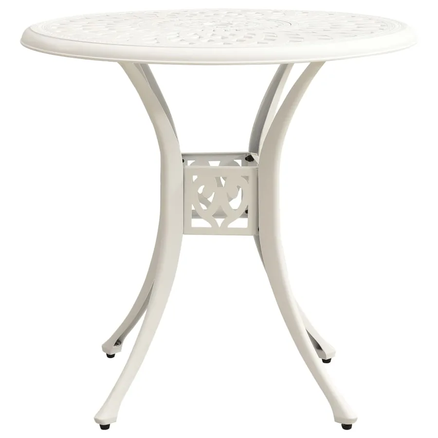 Table de jardin Blanc 78x78x72 cm Aluminium coulé - 2