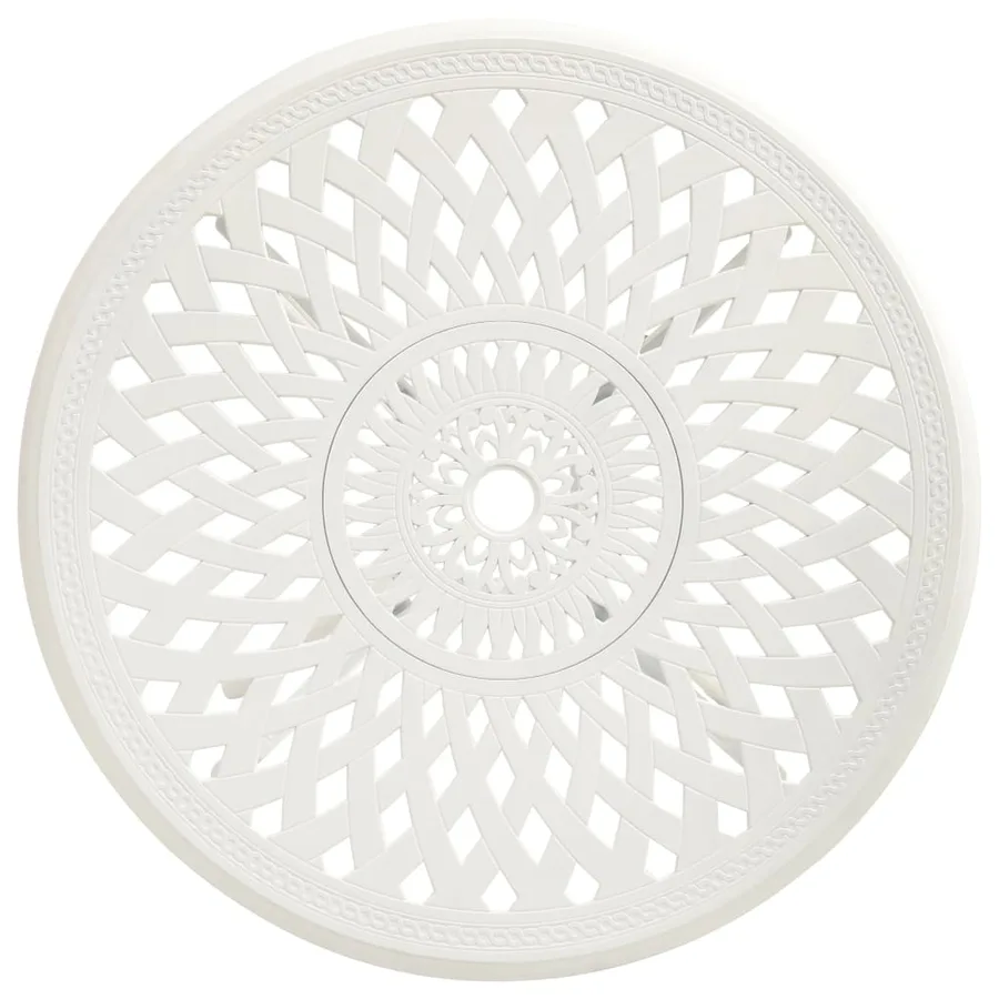 Table de jardin Blanc 78x78x72 cm Aluminium coulé - 3