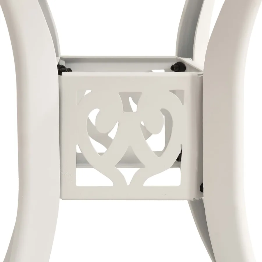 Table de jardin Blanc 78x78x72 cm Aluminium coulé - 4