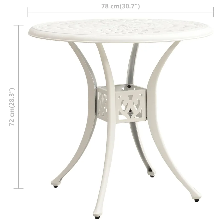 Table de jardin Blanc 78x78x72 cm Aluminium coulé - 6