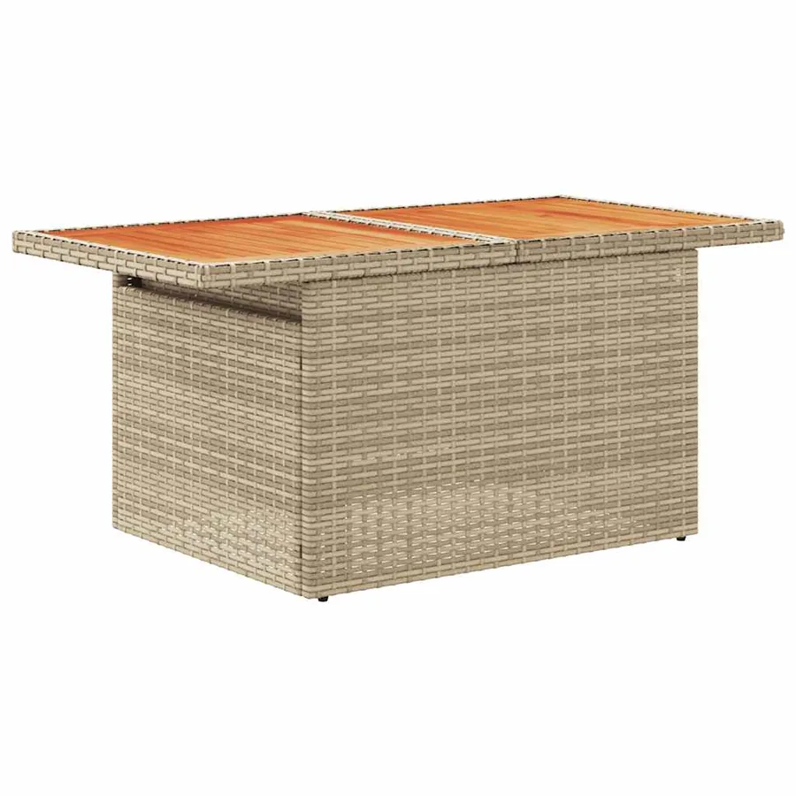 Salon de jardin avec coussins 7 pcs beige résine tressée - 7