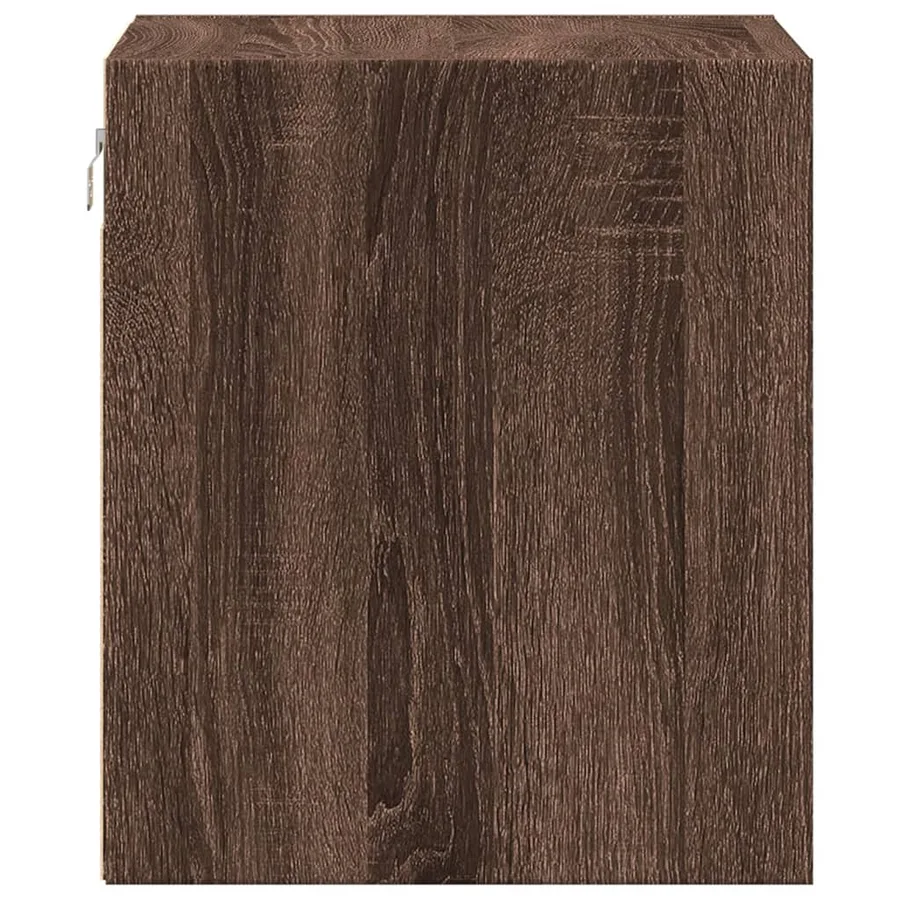 Table de chevet murale avec lumières LED chêne marron - 8