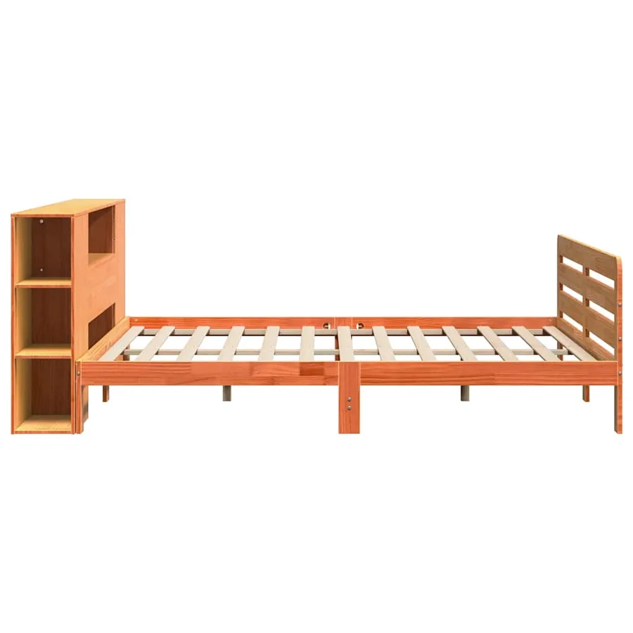 Cadre de lit sans matelas cire marron 200x200cm bois pin massif - 7