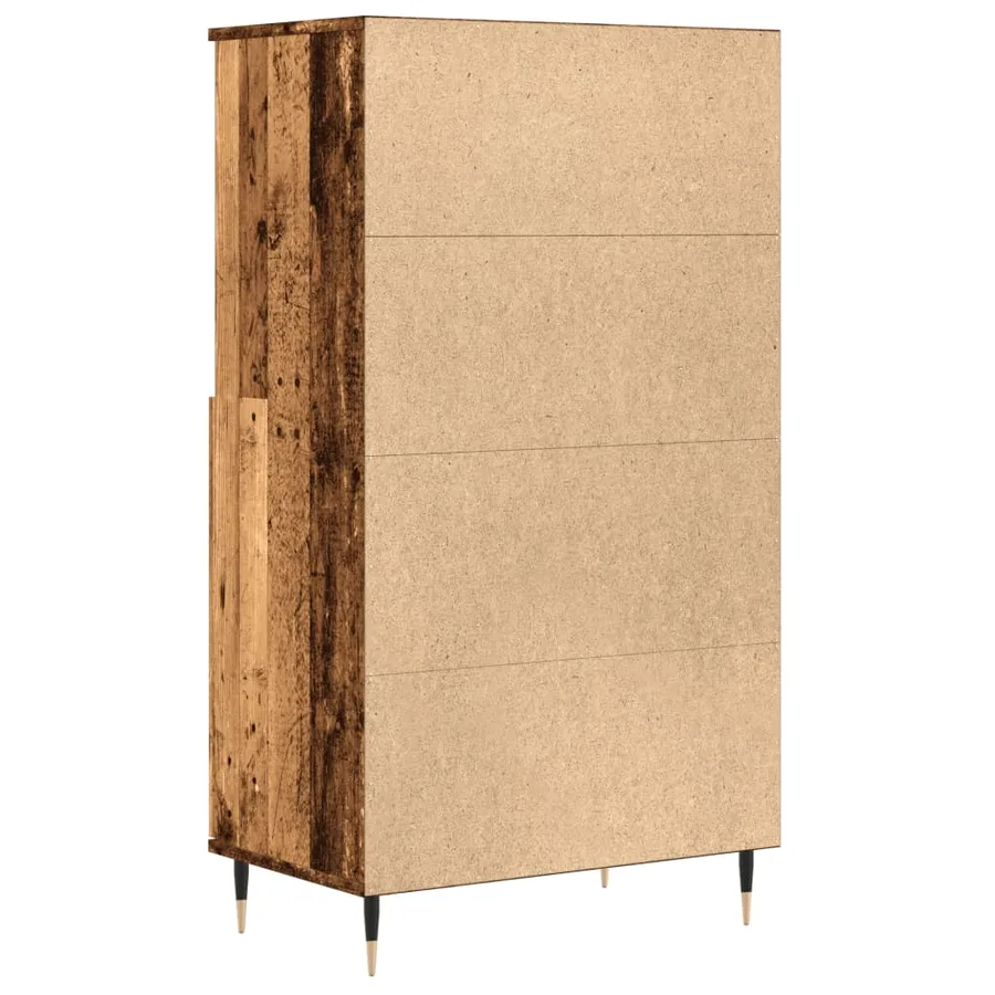Buffet haut vieux bois 60x36x110 cm bois d'ingénierie - 7