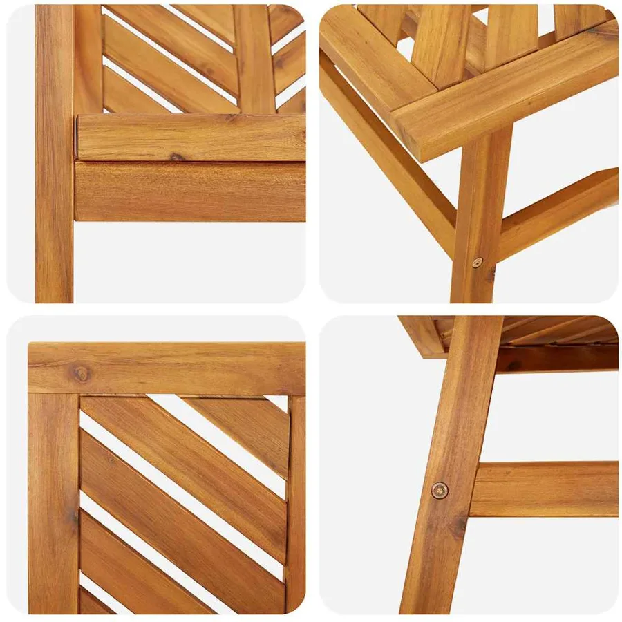 Ensemble de salon de jardin 4 pcs Marron Bois d'Acacia Massif - 10