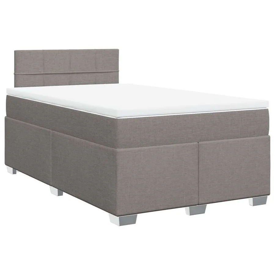 Sommier à lattes de lit avec matelas taupe 120x190 cm tissu - 2