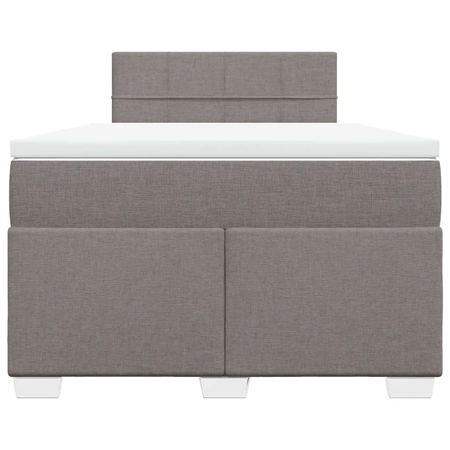Sommier à lattes de lit avec matelas taupe 120x190 cm tissu - 4