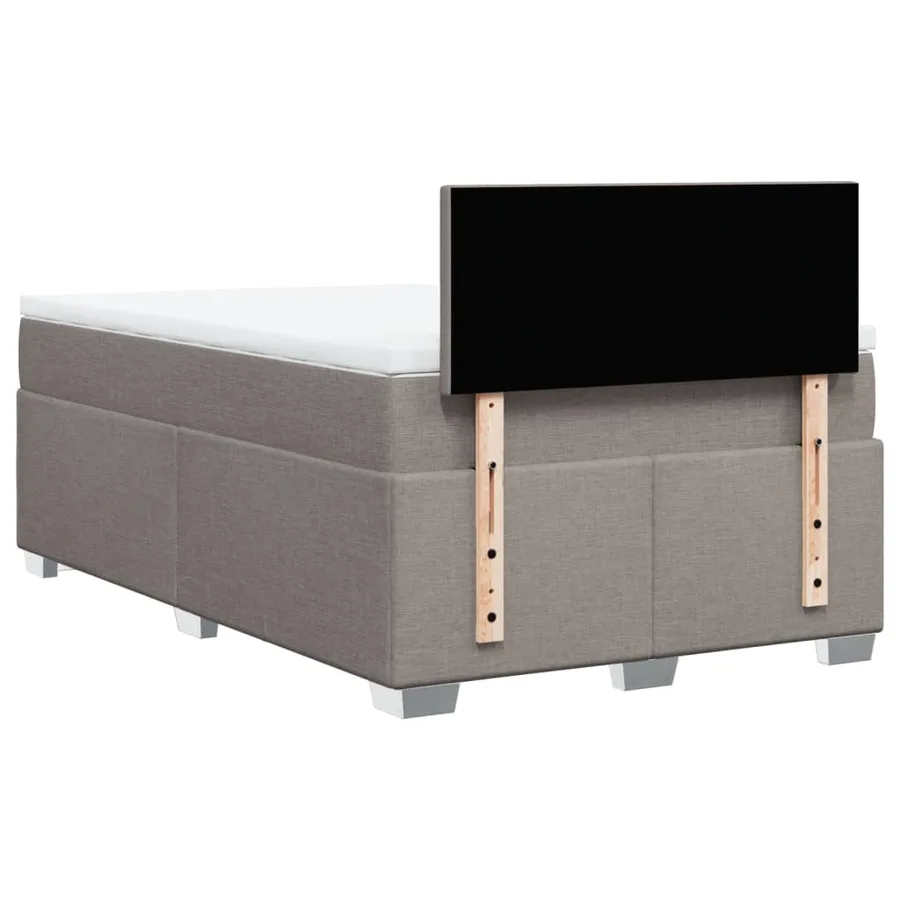 Sommier à lattes de lit avec matelas taupe 120x190 cm tissu - 12
