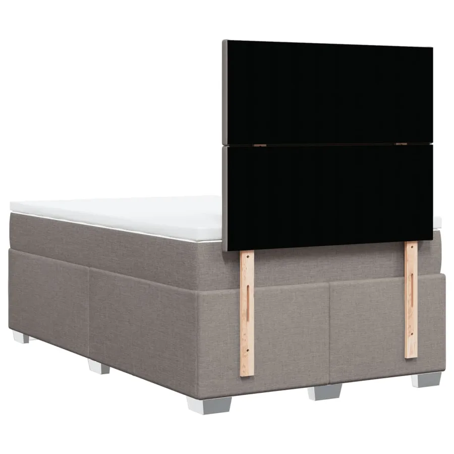 Sommier à lattes de lit avec matelas taupe 120x190 cm tissu - 10