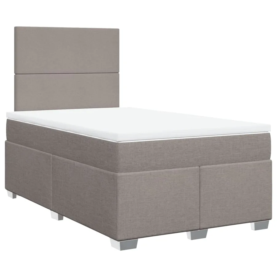 Sommier à lattes de lit avec matelas taupe 120x190 cm tissu - 2
