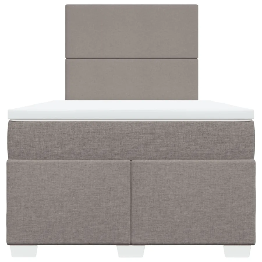 Sommier à lattes de lit avec matelas taupe 120x190 cm tissu - 4