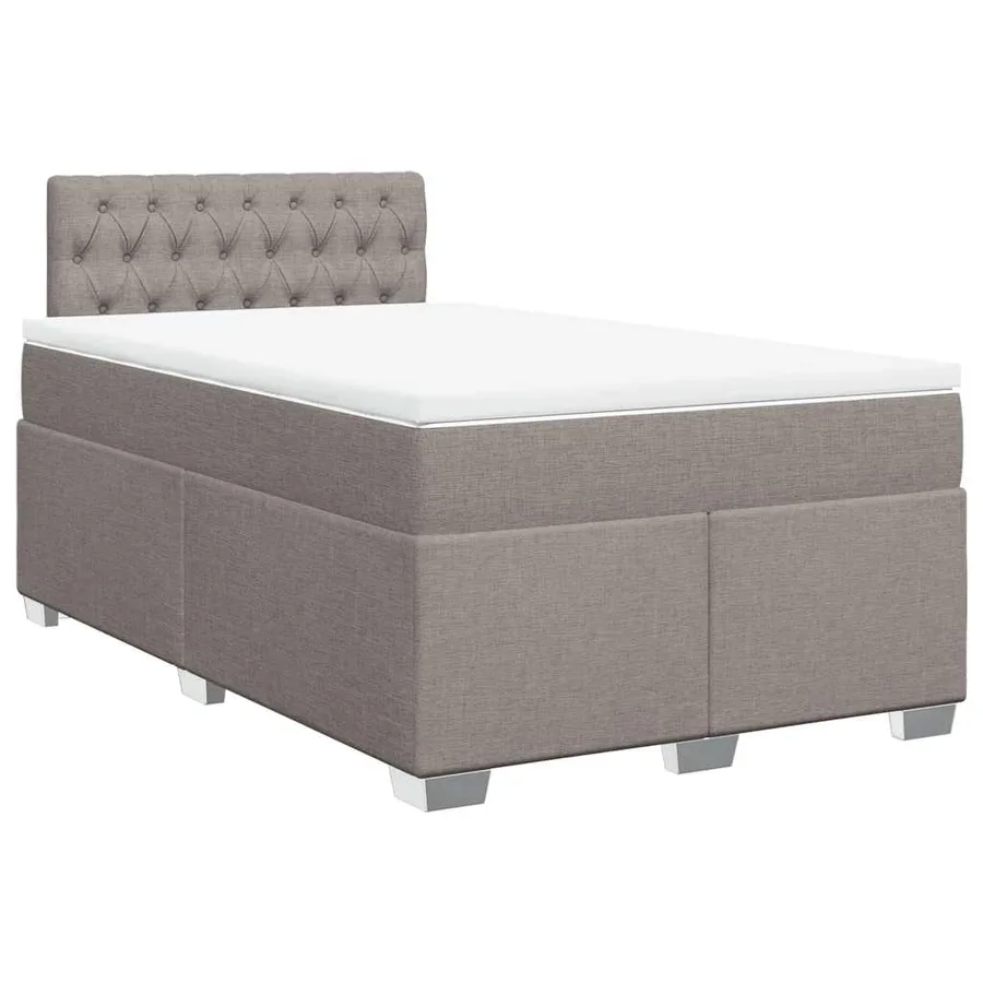 Sommier à lattes de lit avec matelas taupe 120x190 cm tissu - 2