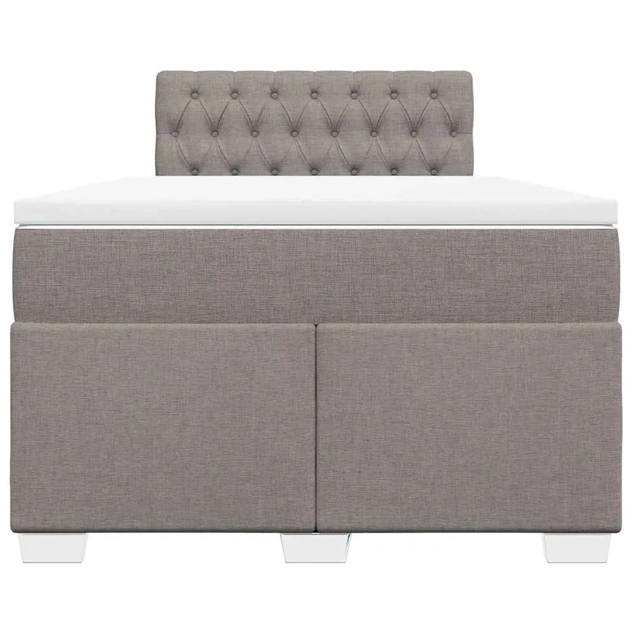 Sommier à lattes de lit avec matelas taupe 120x190 cm tissu - 4