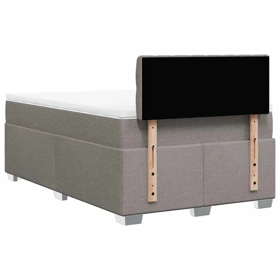 Sommier à lattes de lit avec matelas taupe 120x190 cm tissu - 6