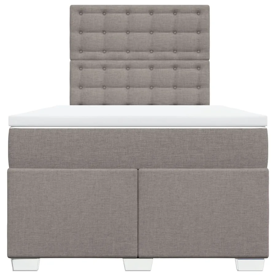 Sommier à lattes de lit avec matelas taupe 120x190 cm tissu - 4