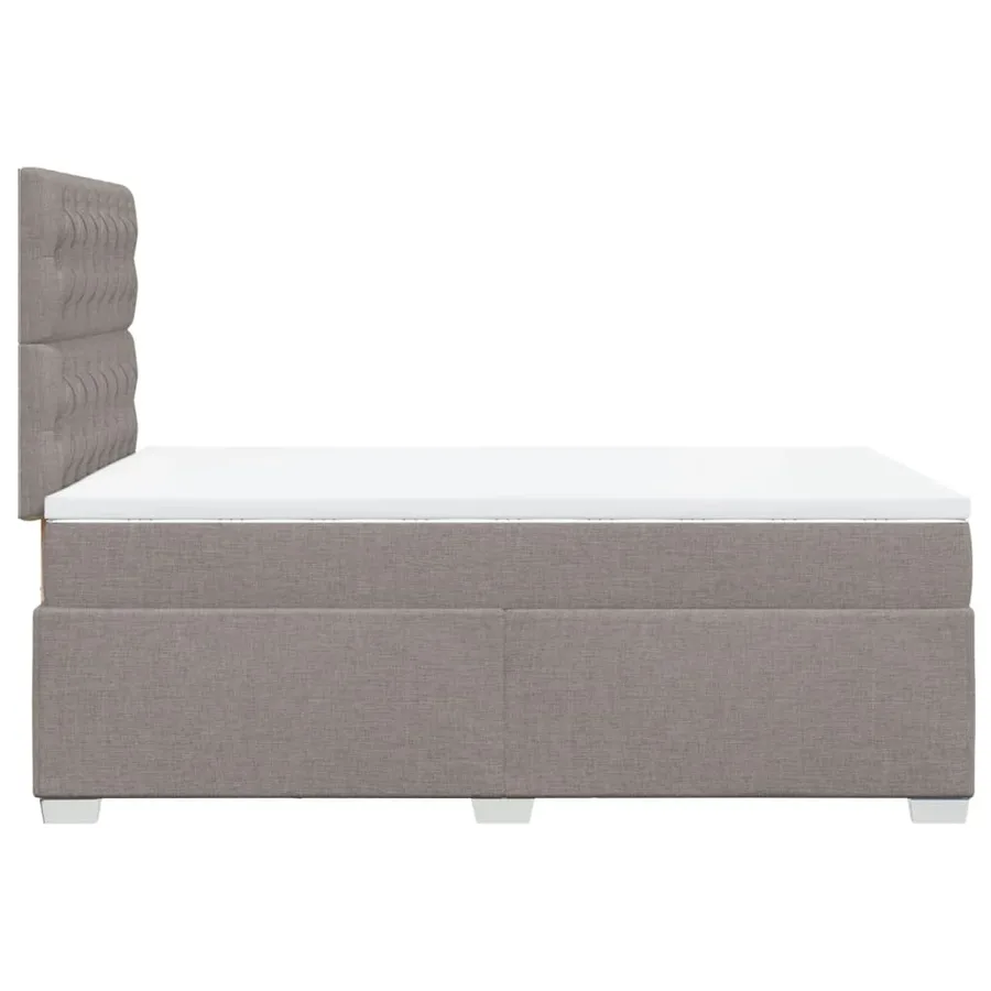 Sommier à lattes de lit avec matelas taupe 120x190 cm tissu - 11
