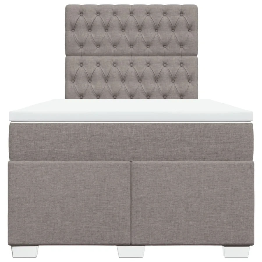 Sommier à lattes de lit avec matelas taupe 120x190 cm tissu - 6