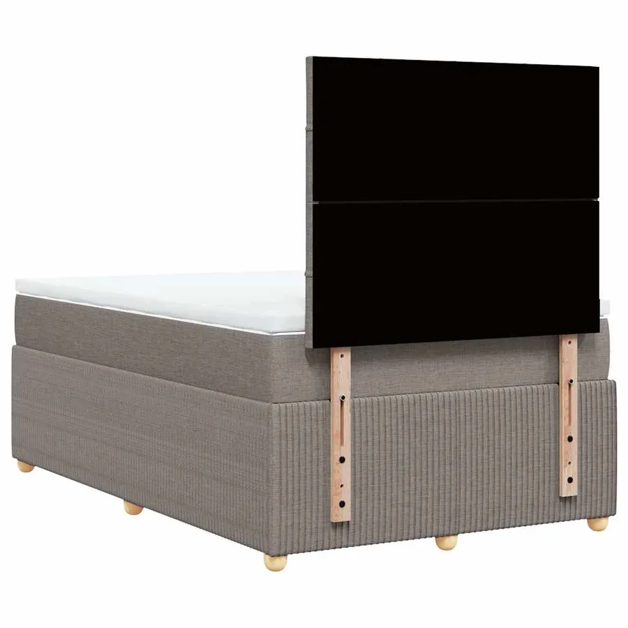 Sommier à lattes de lit avec matelas taupe 120x190 cm tissu - 6