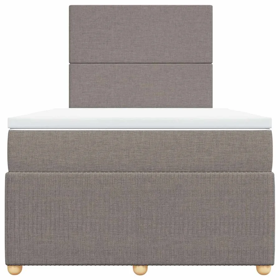 Sommier à lattes de lit avec matelas taupe 120x190 cm tissu - 4