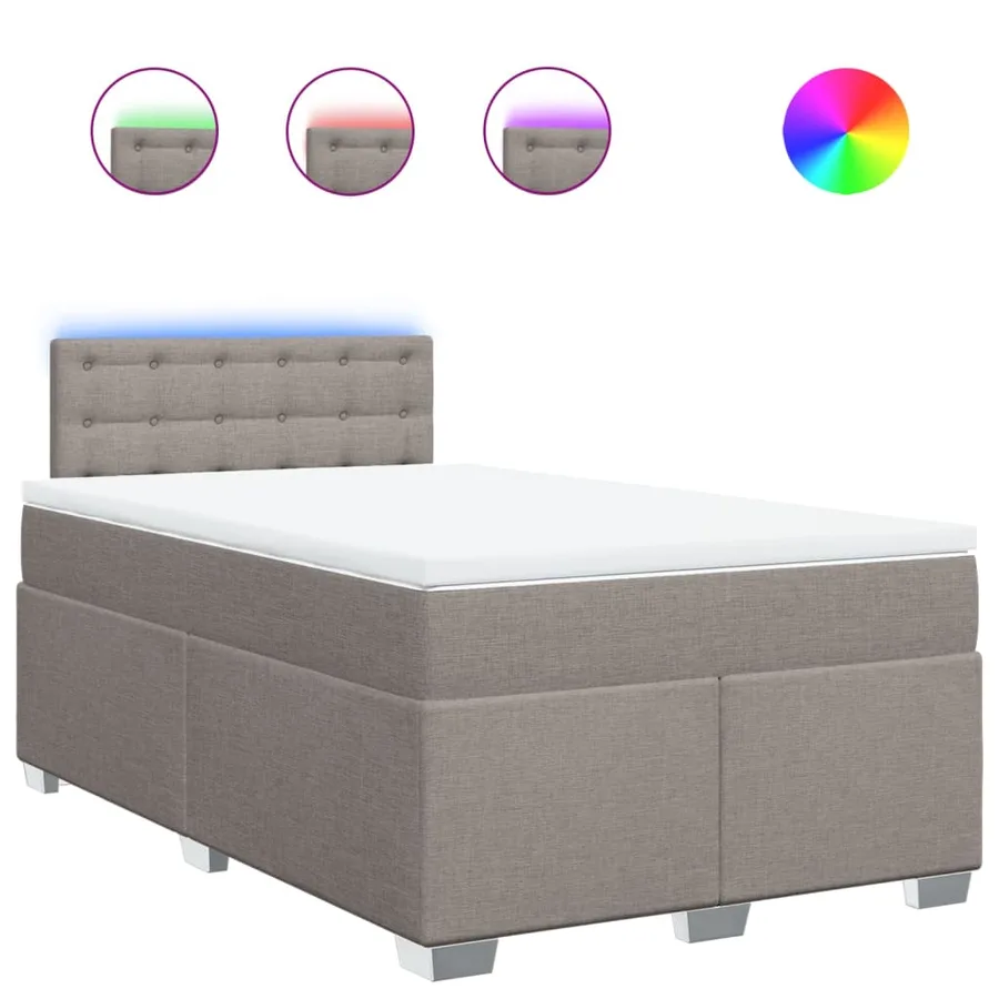 Sommier à lattes de lit avec matelas taupe 120x190 cm tissu - 2