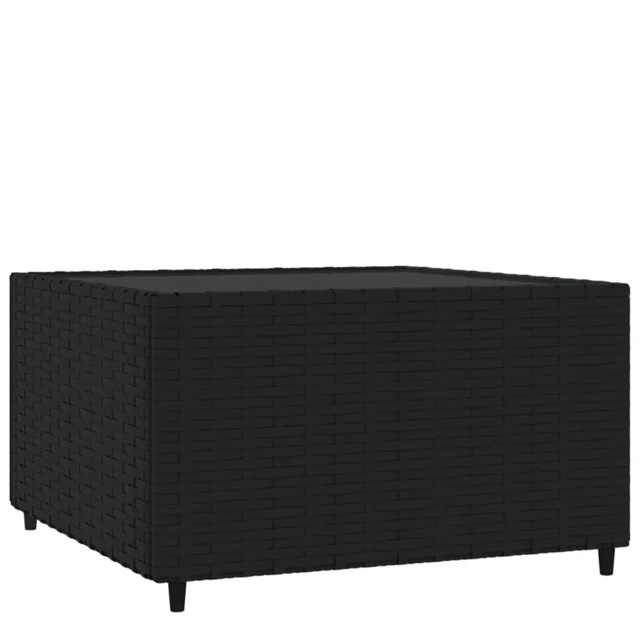 Garden coffee table Square Black 50x50x30 cm Poly rattan - 2