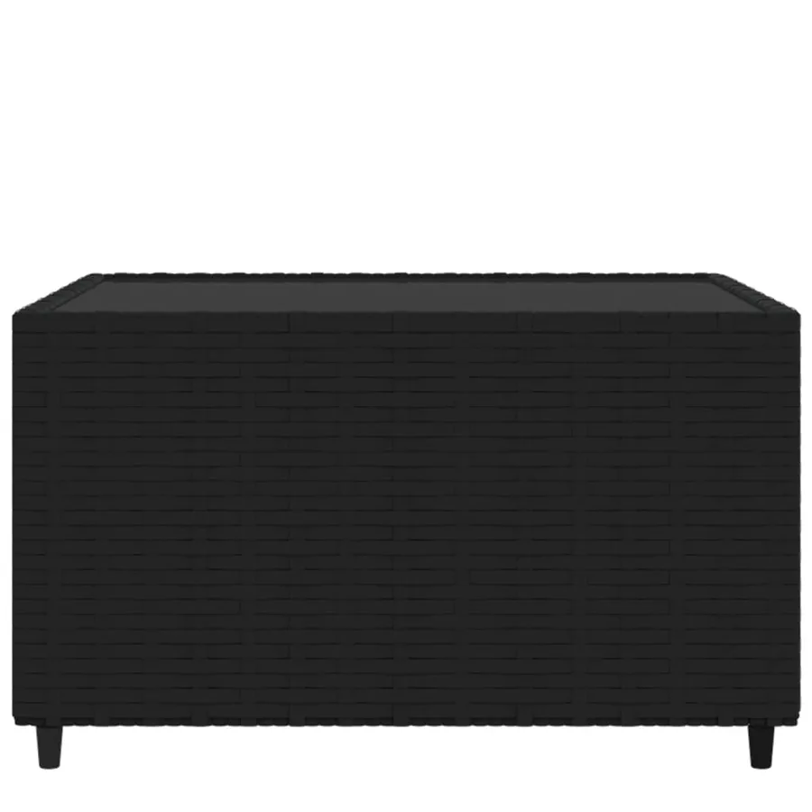 Garden coffee table Square Black 50x50x30 cm Poly rattan - 4