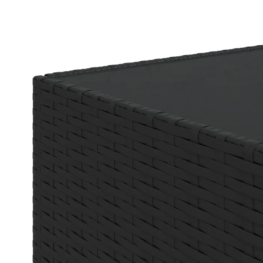 Garden coffee table Square Black 50x50x30 cm Poly rattan - 5