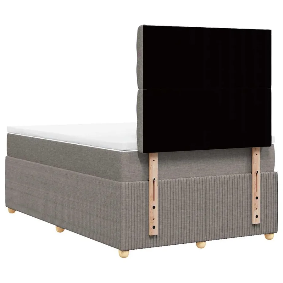 Sommier à lattes de lit avec matelas taupe 120x190 cm tissu - 8
