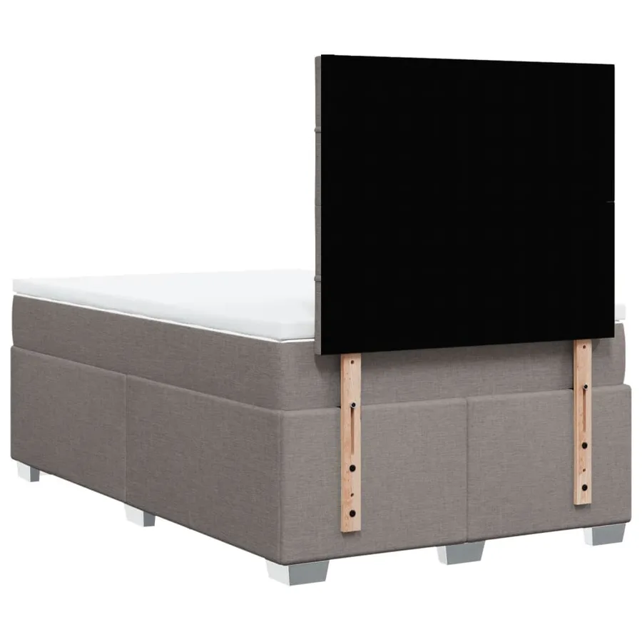 Sommier à lattes de lit avec matelas taupe 120x190 cm tissu - 12