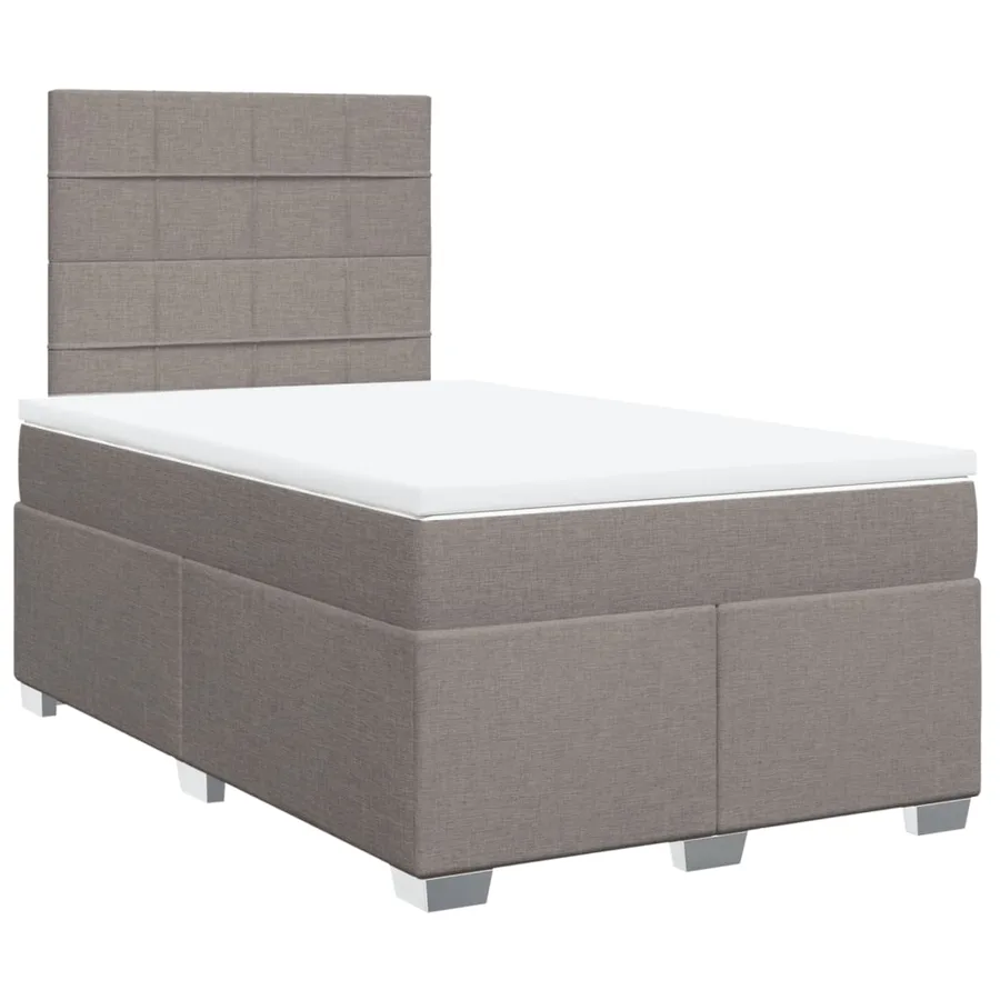Sommier à lattes de lit avec matelas taupe 120x190 cm tissu - 3