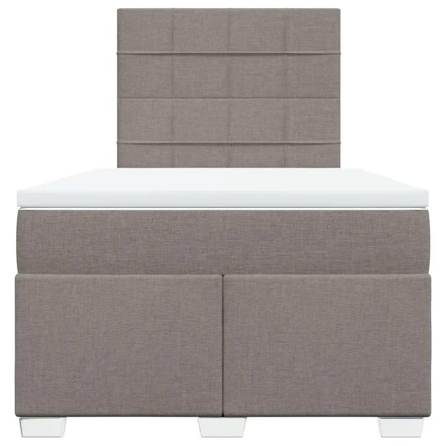Sommier à lattes de lit avec matelas taupe 120x190 cm tissu - 6
