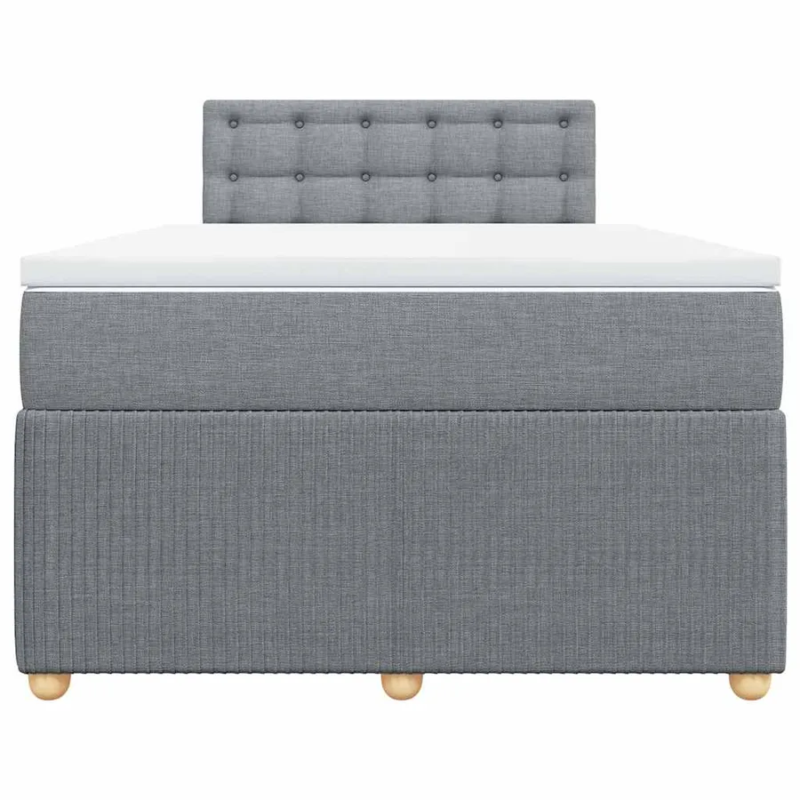 Sommier à lattes de lit et matelas gris clair 120x190 cm tissu - 6