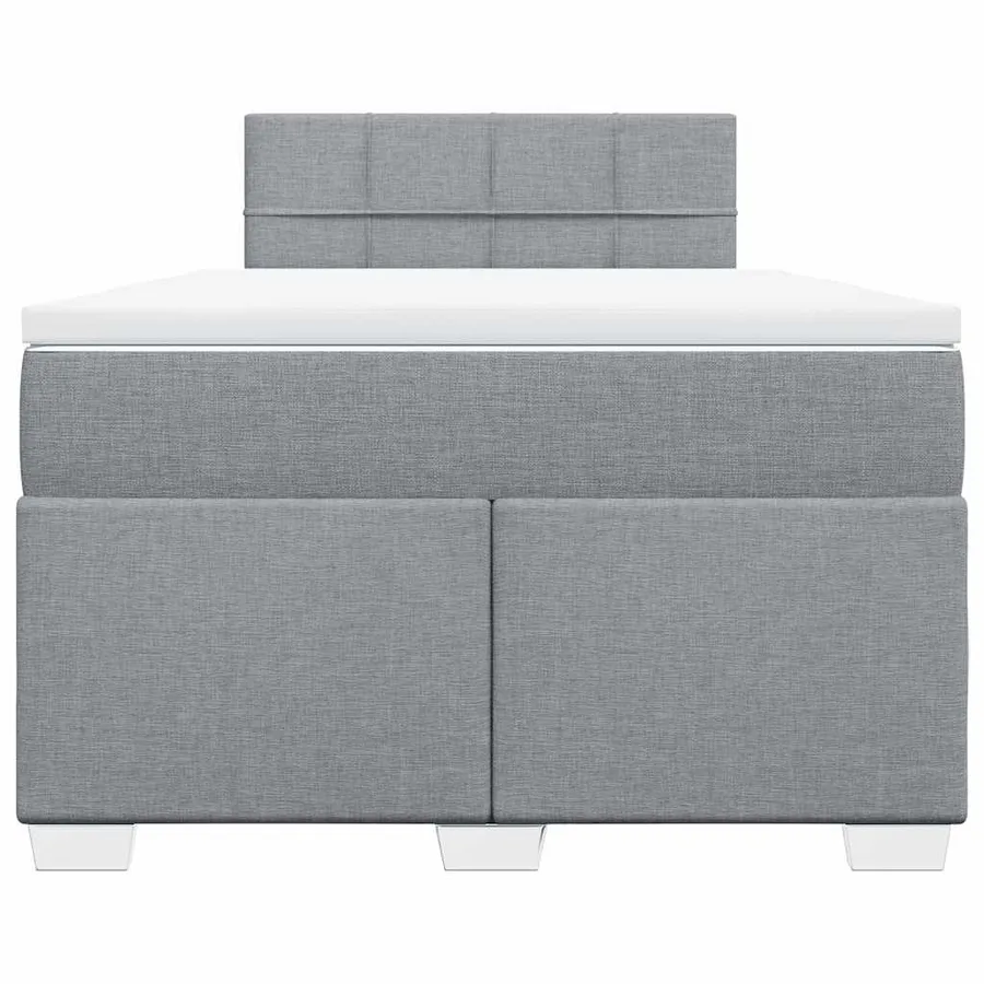 Sommier à lattes de lit et matelas gris clair 120x190 cm tissu - 4