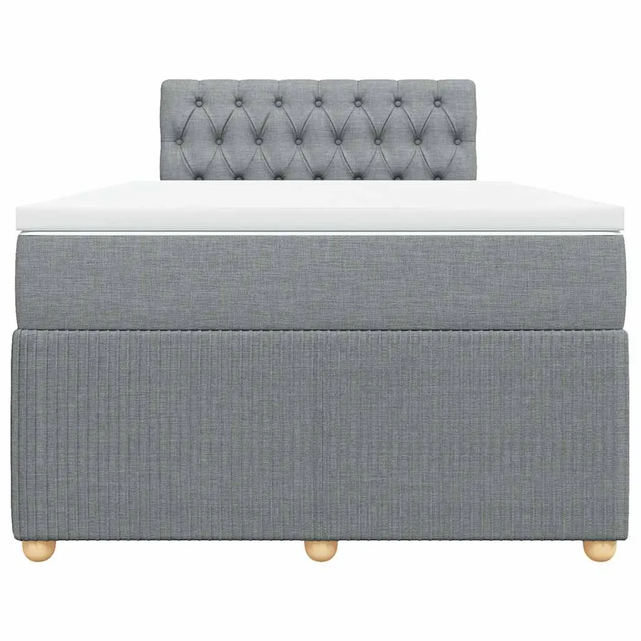 Sommier à lattes de lit et matelas gris clair 120x190 cm tissu - 6