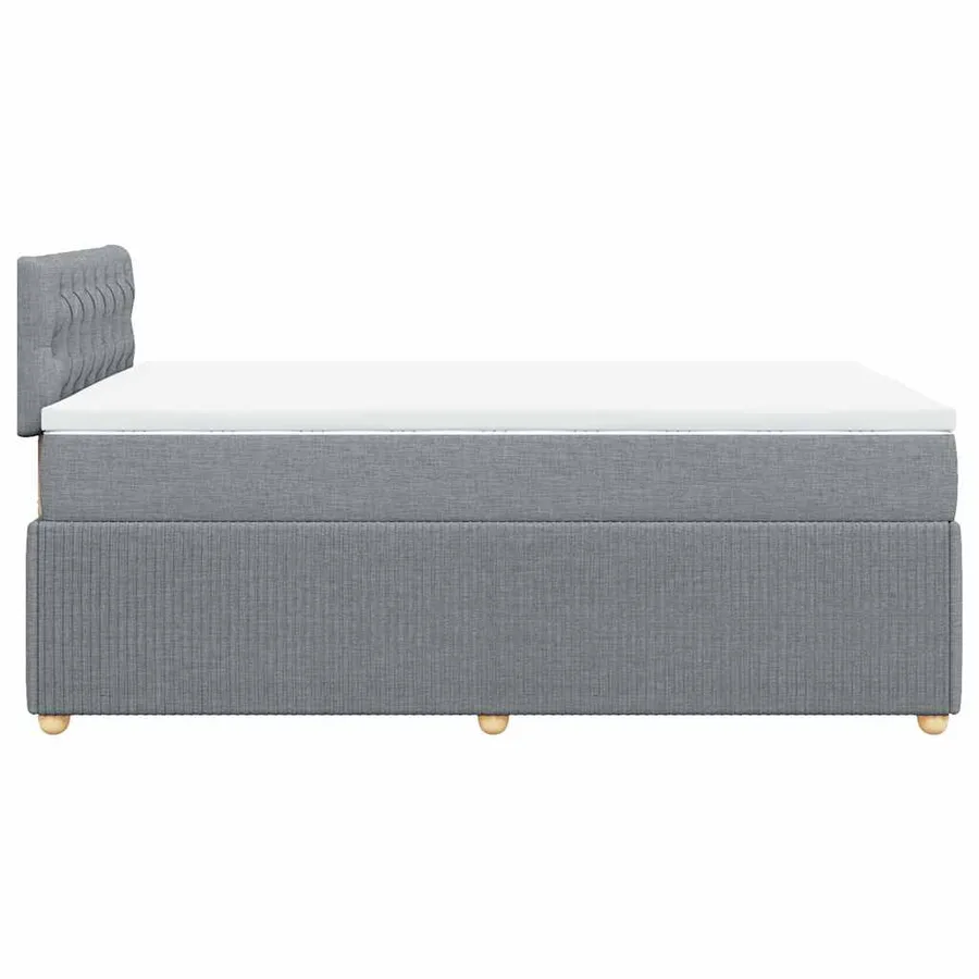 Sommier à lattes de lit et matelas gris clair 120x190 cm tissu - 7