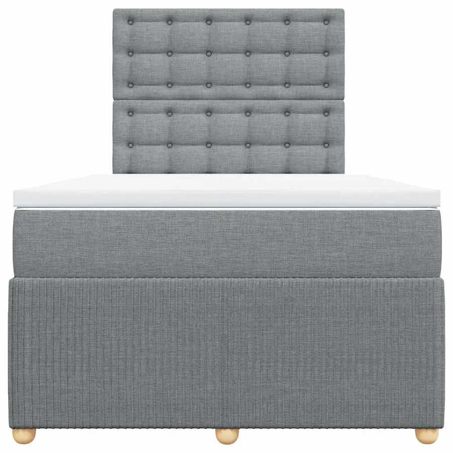 Sommier à lattes de lit et matelas gris clair 120x190 cm tissu - 4