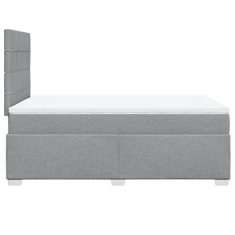 Sommier à lattes de lit et matelas gris clair 120x190 cm tissu - 11